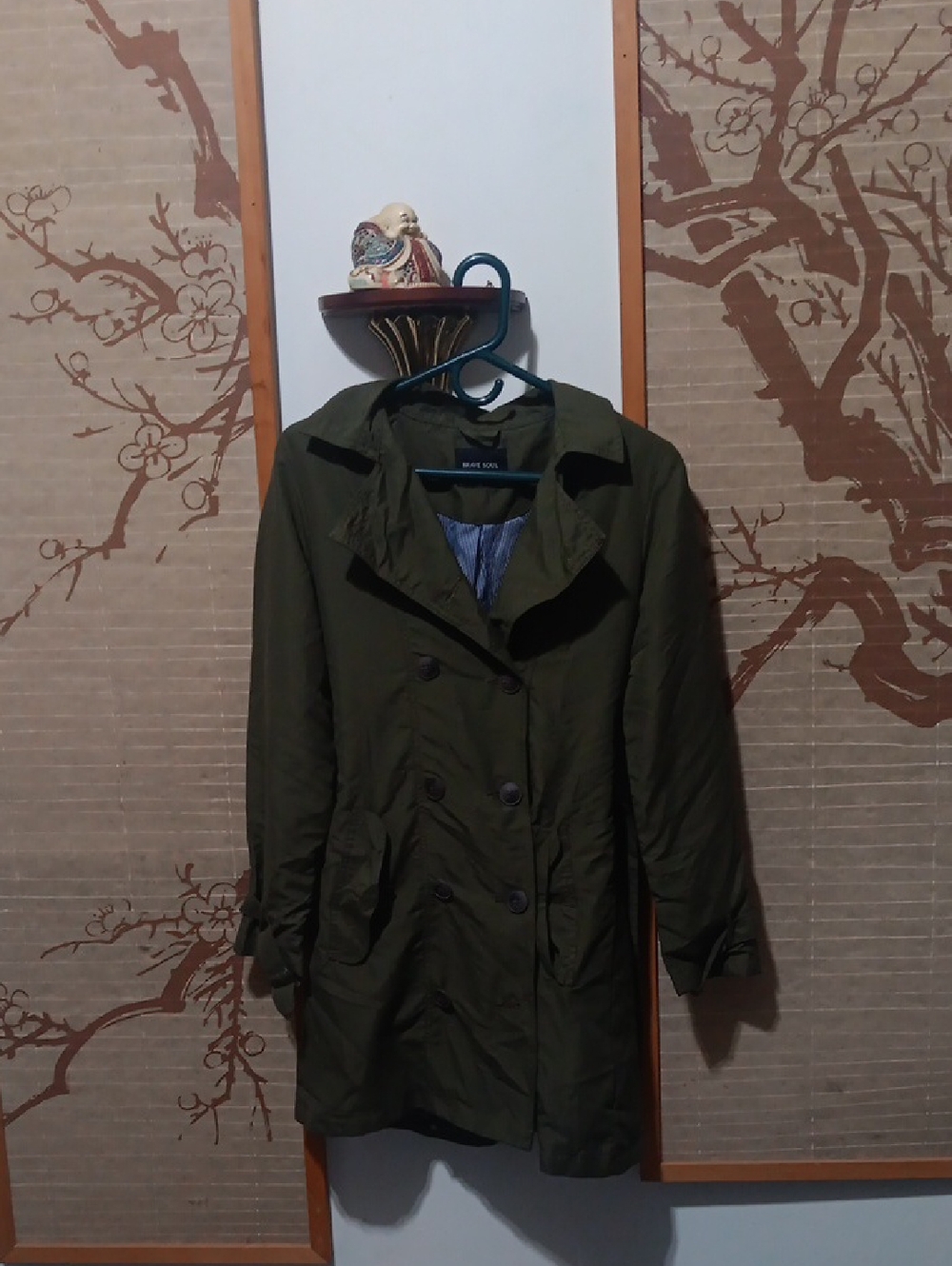 Brave Soul Olive Green Women’s Trench Coat